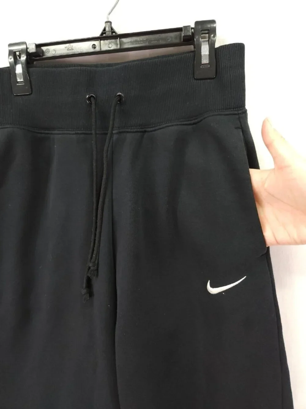 Nike Women Size Small Black Fleece Wide Leg Sweatpants High Rise Cozy Loungewear